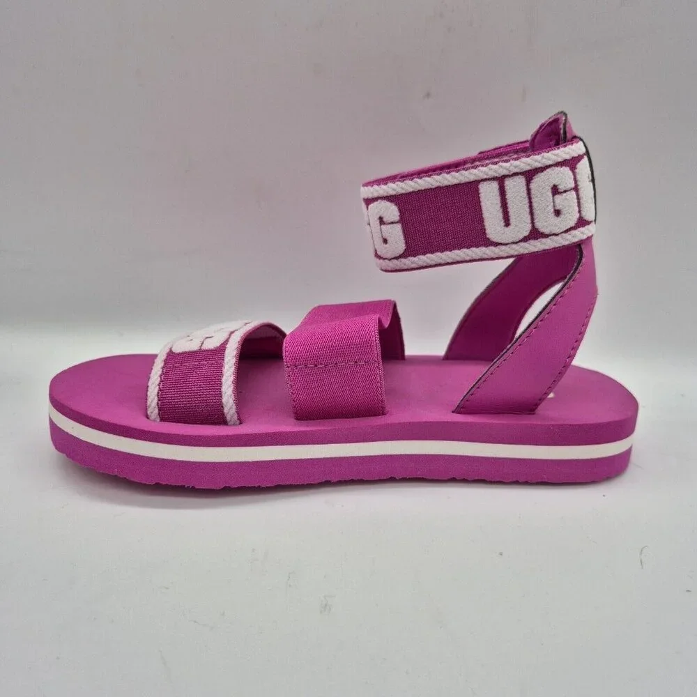 UGG Youth Girl's Size 10 Sandals Slip On Shoes Slide Ankle Strap Pink
